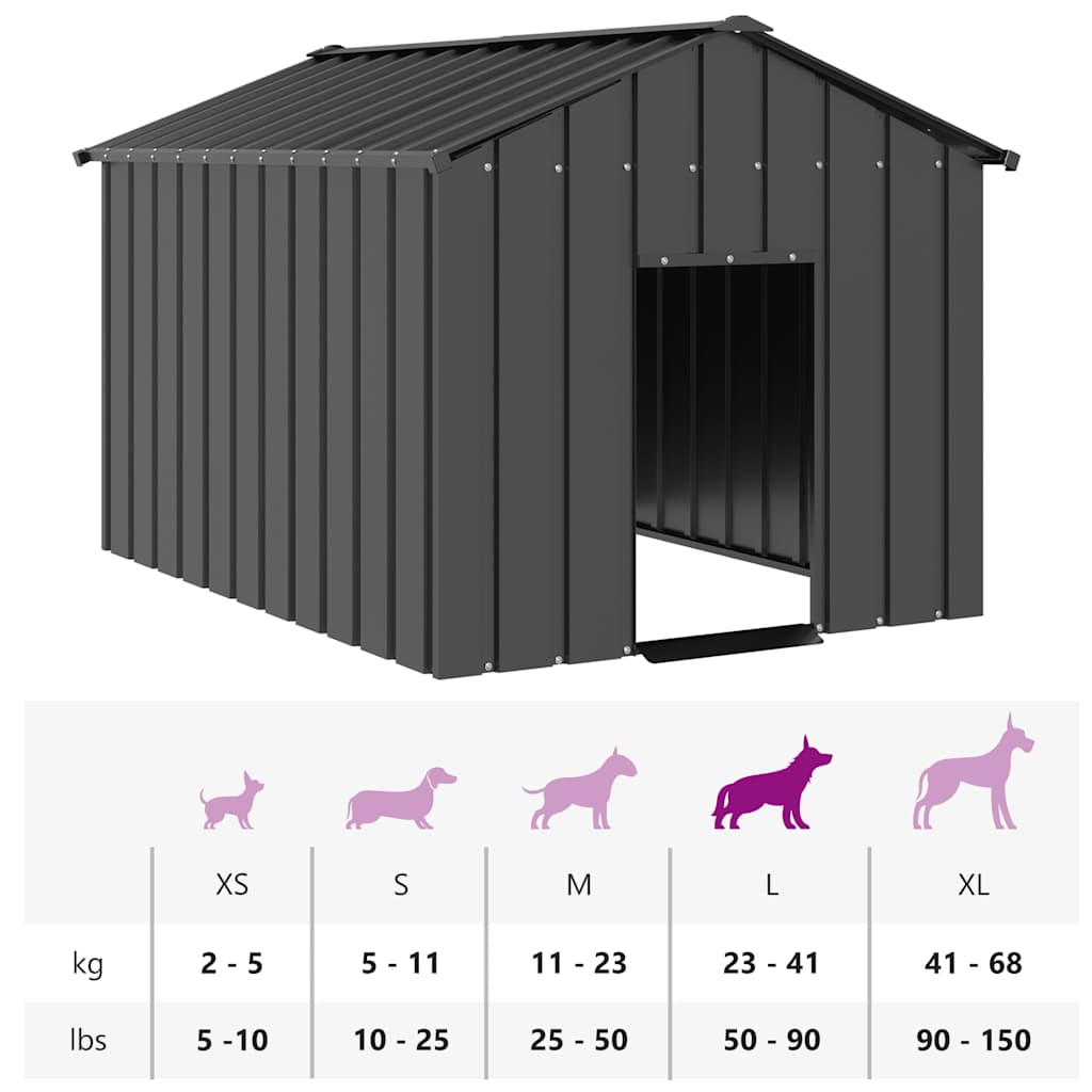 8721158571823_g_en_hd_7 vidaXL Dog House with Roof 113x153x101 cm Galvanised Steel - Image 8