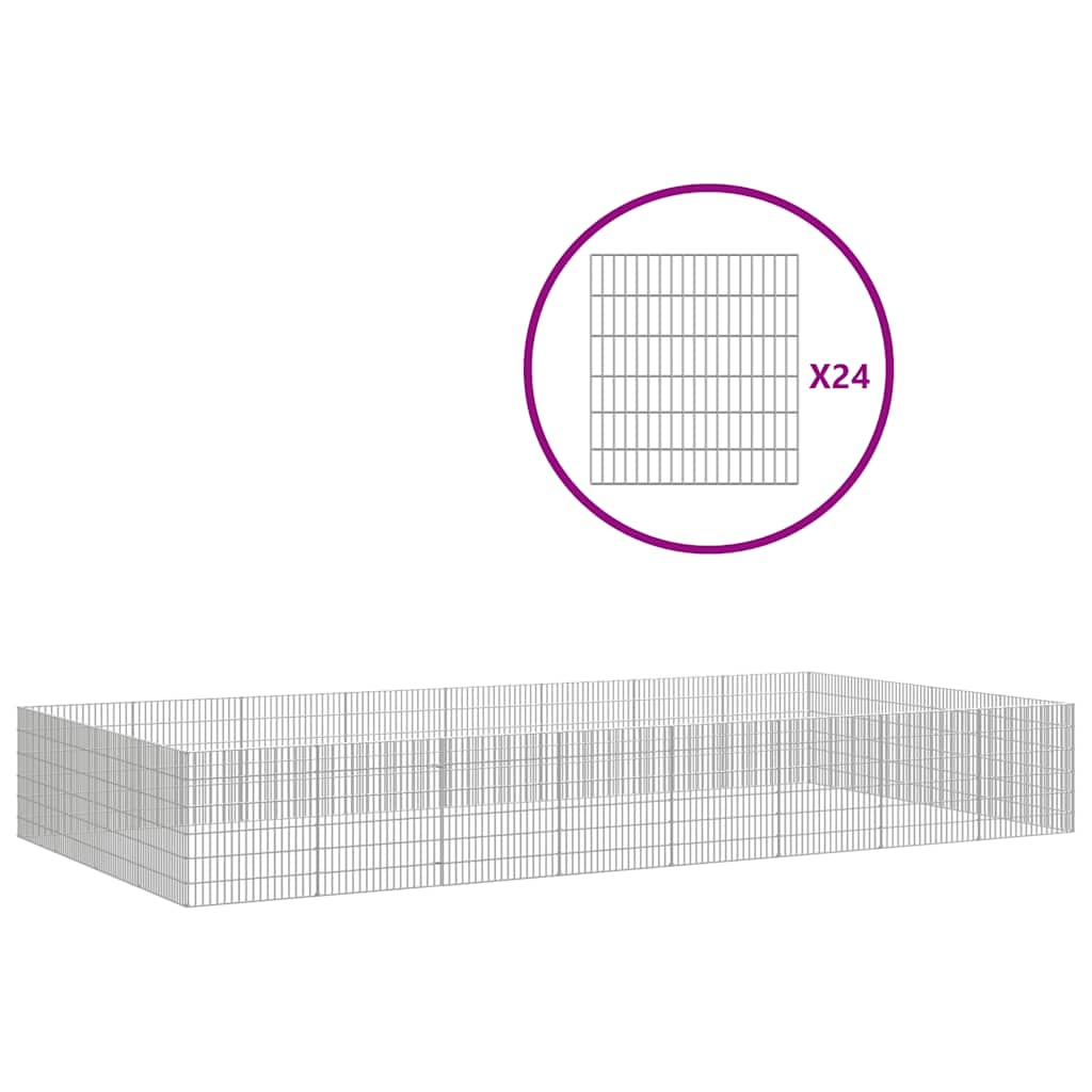 8721158573438_a_en_hd_1 vidaXL Free Range Animal Enclosure 24-Panel 54x60 cm Galvanised Iron - Image 2