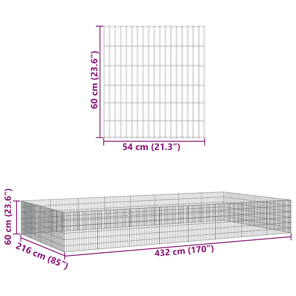8721158573438_g_en_hd_6 vidaXL Free Range Animal Enclosure 24-Panel 54x60 cm Galvanised Iron - Image 8