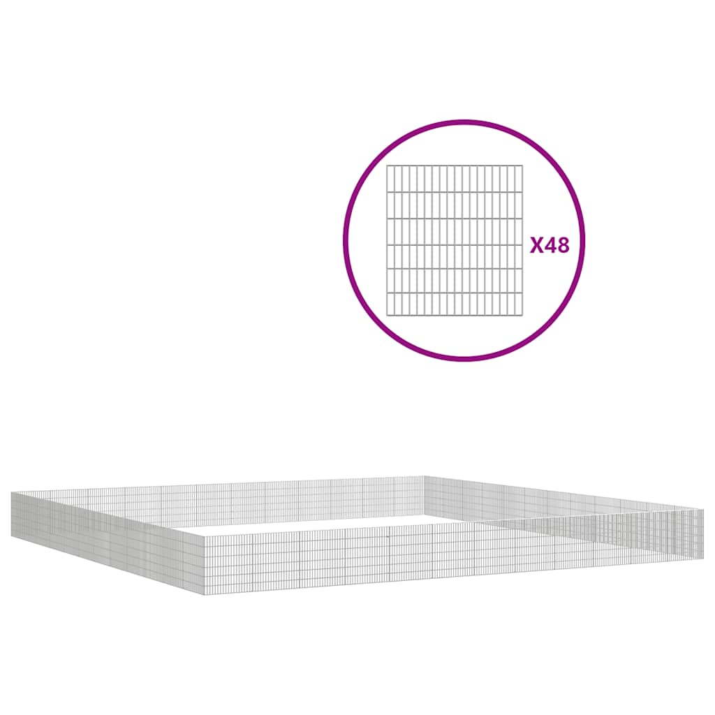 8721158573445_a_en_hd_1 vidaXL Free Range Animal Enclosure 48-Panel 54x60 cm Galvanised Iron - Image 2