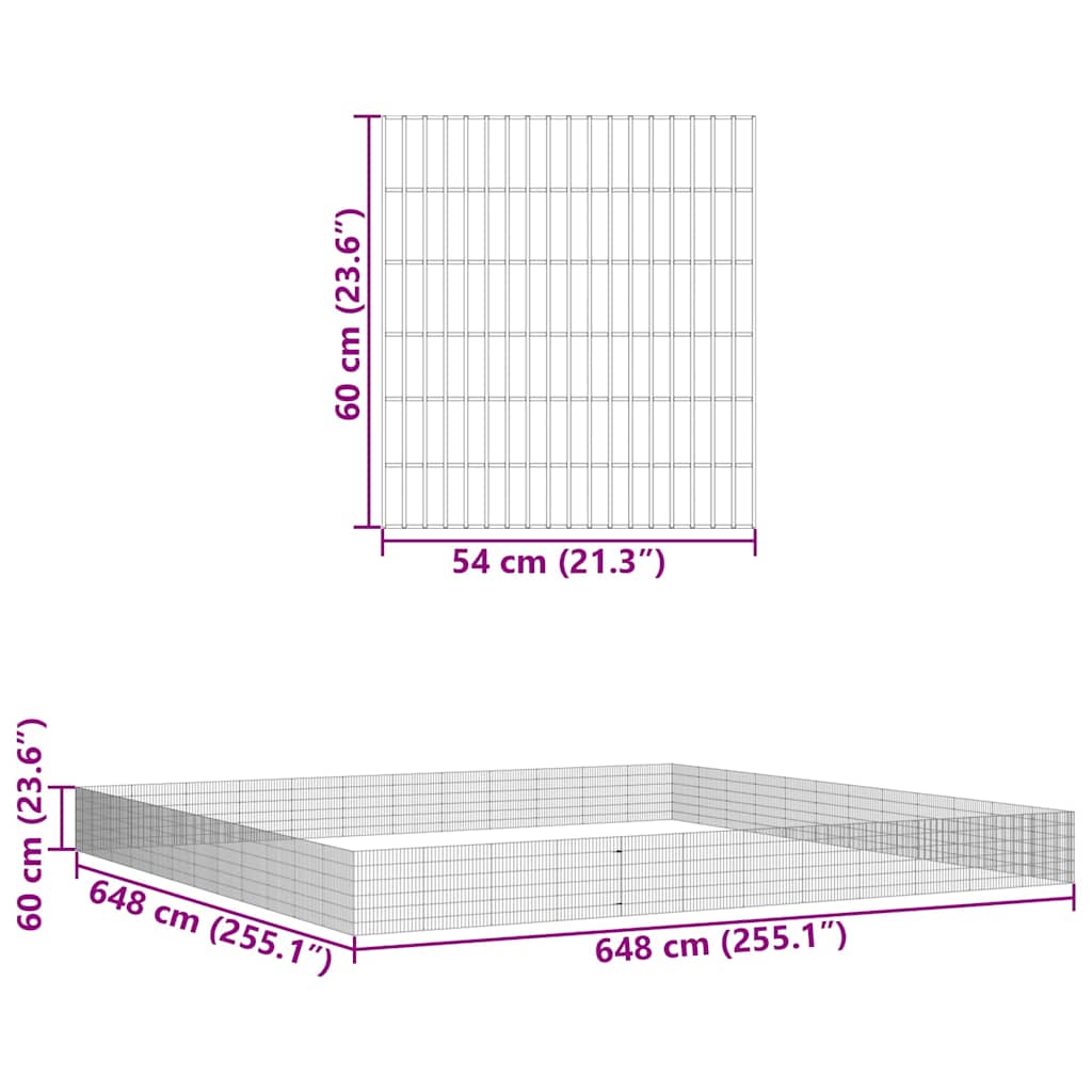 8721158573445_g_en_hd_6 vidaXL Free Range Animal Enclosure 48-Panel 54x60 cm Galvanised Iron - Image 8