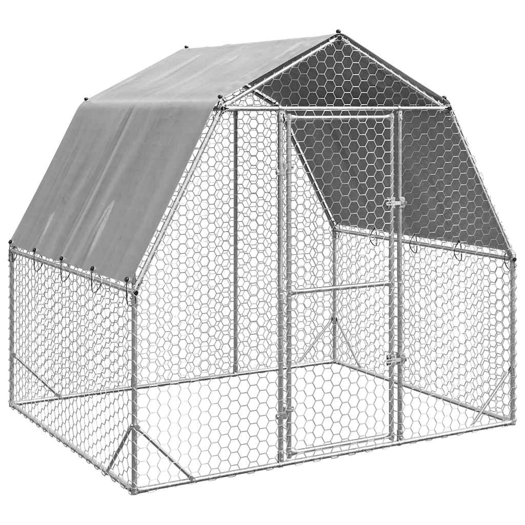 8721158629951_a_en_hd_1 vidaXL Chicken Run with Roof 2.5x2x2.25 m Galvanised Steel - Image 2