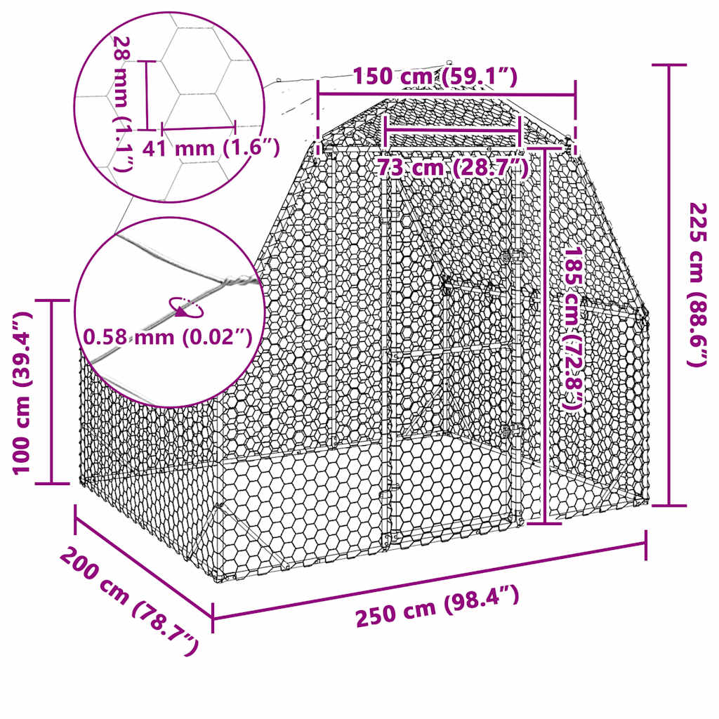 8721158629951_g_en_hd_6 vidaXL Chicken Run with Roof 2.5x2x2.25 m Galvanised Steel - Image 8