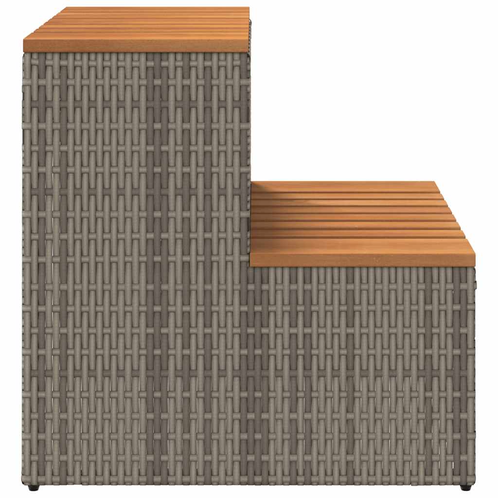 8721158645487_g_en_hd_4 vidaXL Hot Tub Step Grey 50x50x50.5 cm Poly Rattan and Solid Acacia - Image 5