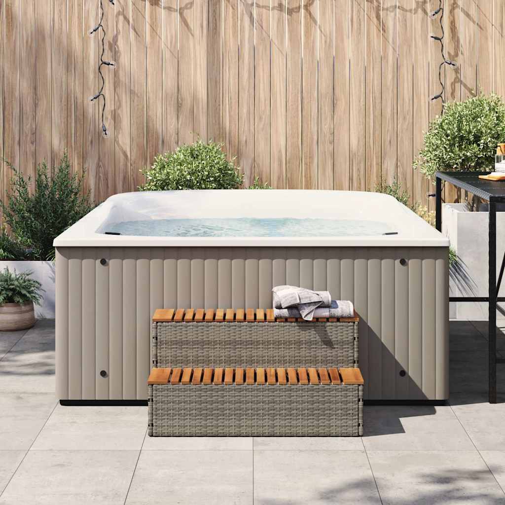 8721158645524_g_en_hd_2 vidaXL Hot Tub Step Grey 100x50x50.5 cm Poly Rattan and Solid Acacia - Image 3