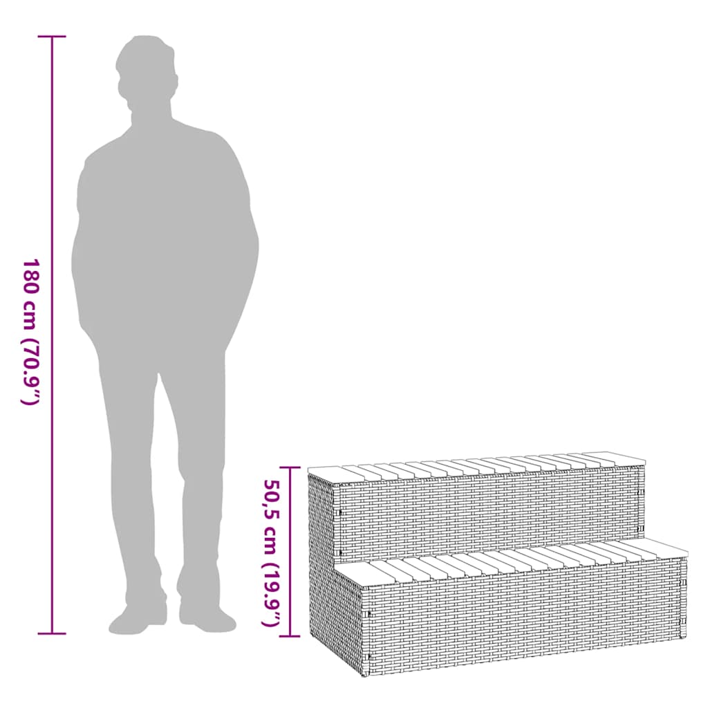 8721158645524_g_en_hd_9 vidaXL Hot Tub Step Grey 100x50x50.5 cm Poly Rattan and Solid Acacia - Image 10