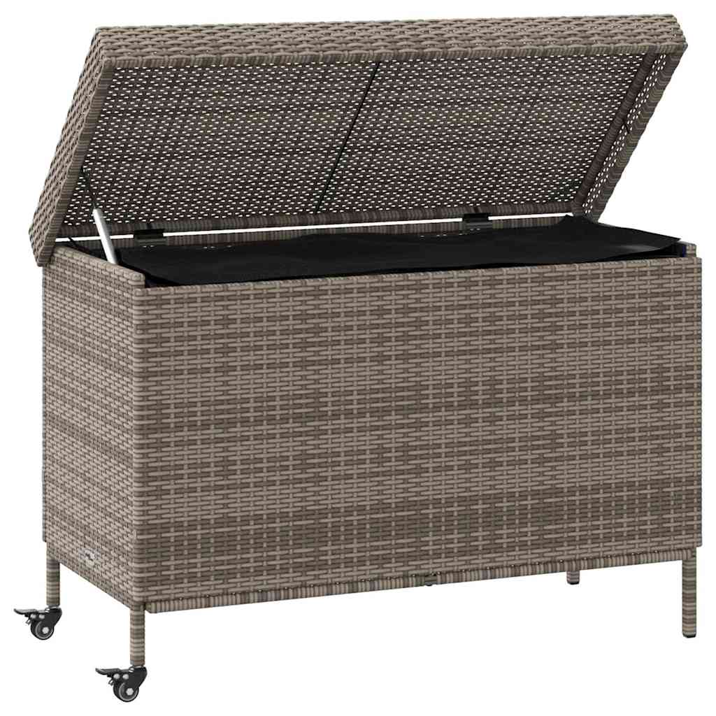 8721158648440_g_en_hd_1 vidaXL Garden Storage Box with Wheels Grey 110x55x73 cm Poly Rattan - Image 3