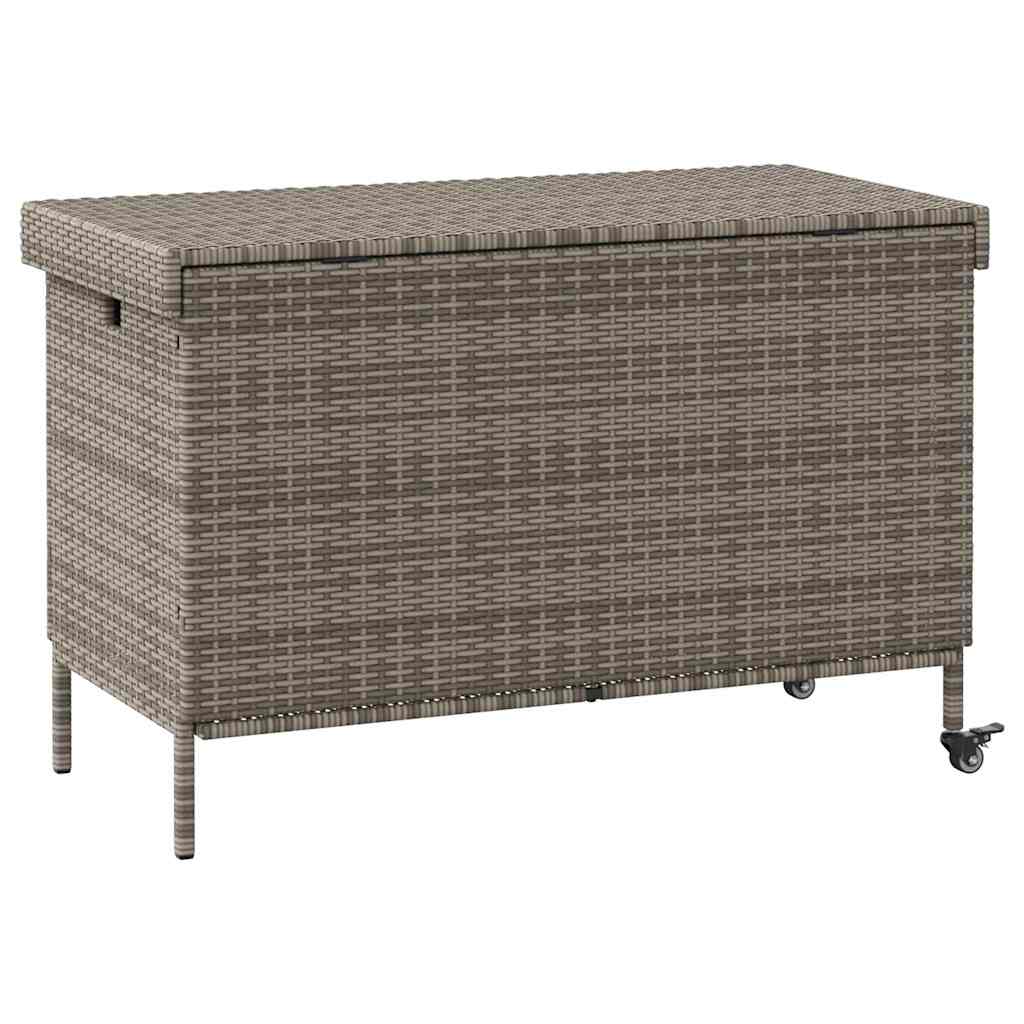 8721158648440_g_en_hd_4 vidaXL Garden Storage Box with Wheels Grey 110x55x73 cm Poly Rattan - Image 6