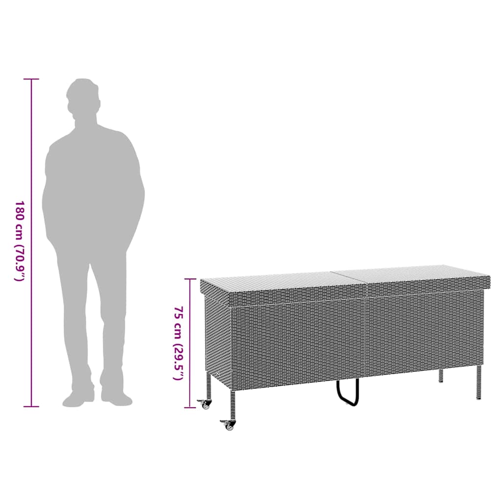 8721158648495_g_en_hd_10 vidaXL Garden Storage Box with Wheels Grey 160x55x75 cm Poly Rattan - Image 12