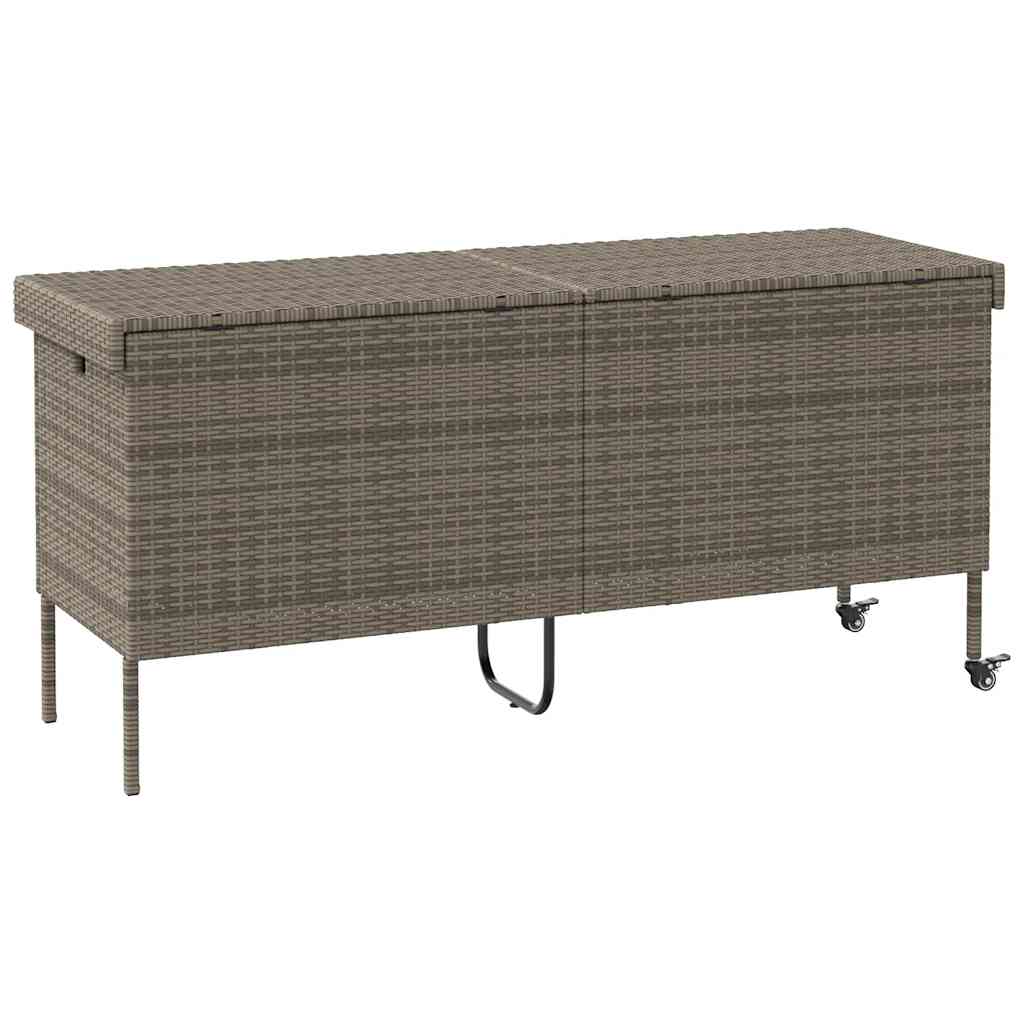 8721158648495_g_en_hd_4 vidaXL Garden Storage Box with Wheels Grey 160x55x75 cm Poly Rattan - Image 6