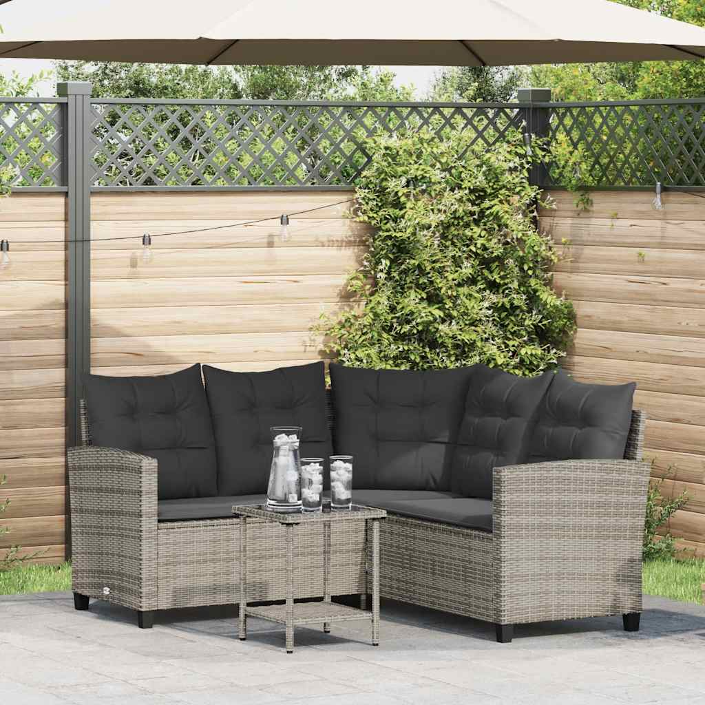 8721158653178_m_en_hd_1 vidaXL Garden Sofa with Table&Cushions L-shaped Grey Poly Rattan - Image 1