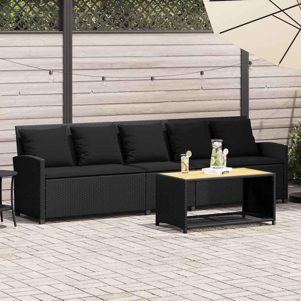 8721158655516_m_en_hd_1 vidaXL Garden Sofa 5-Seater with Cushions Black Poly Rattan - Image 1