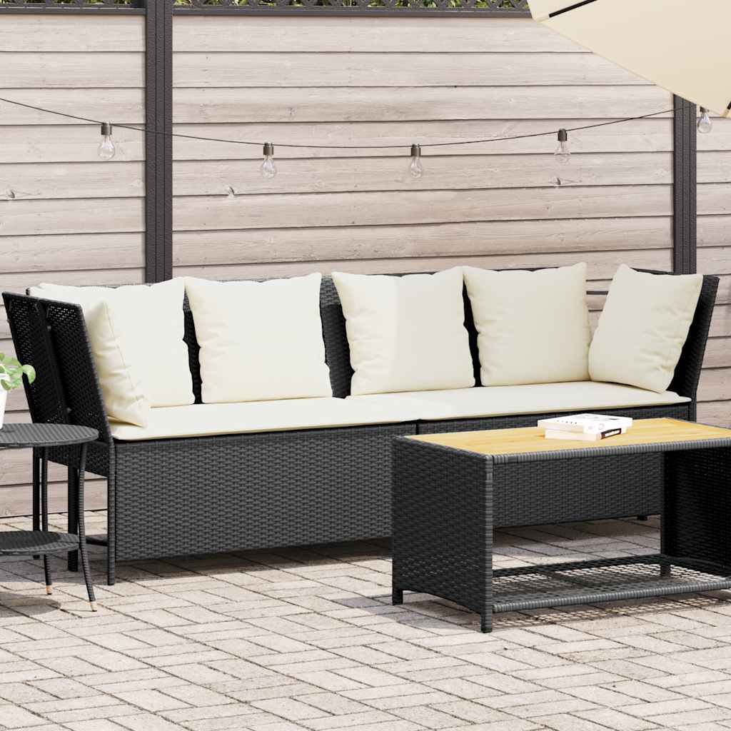 8721158655608_m_en_hd_1 vidaXL Garden Sofa with Cushions Black Poly Rattan - Image 1