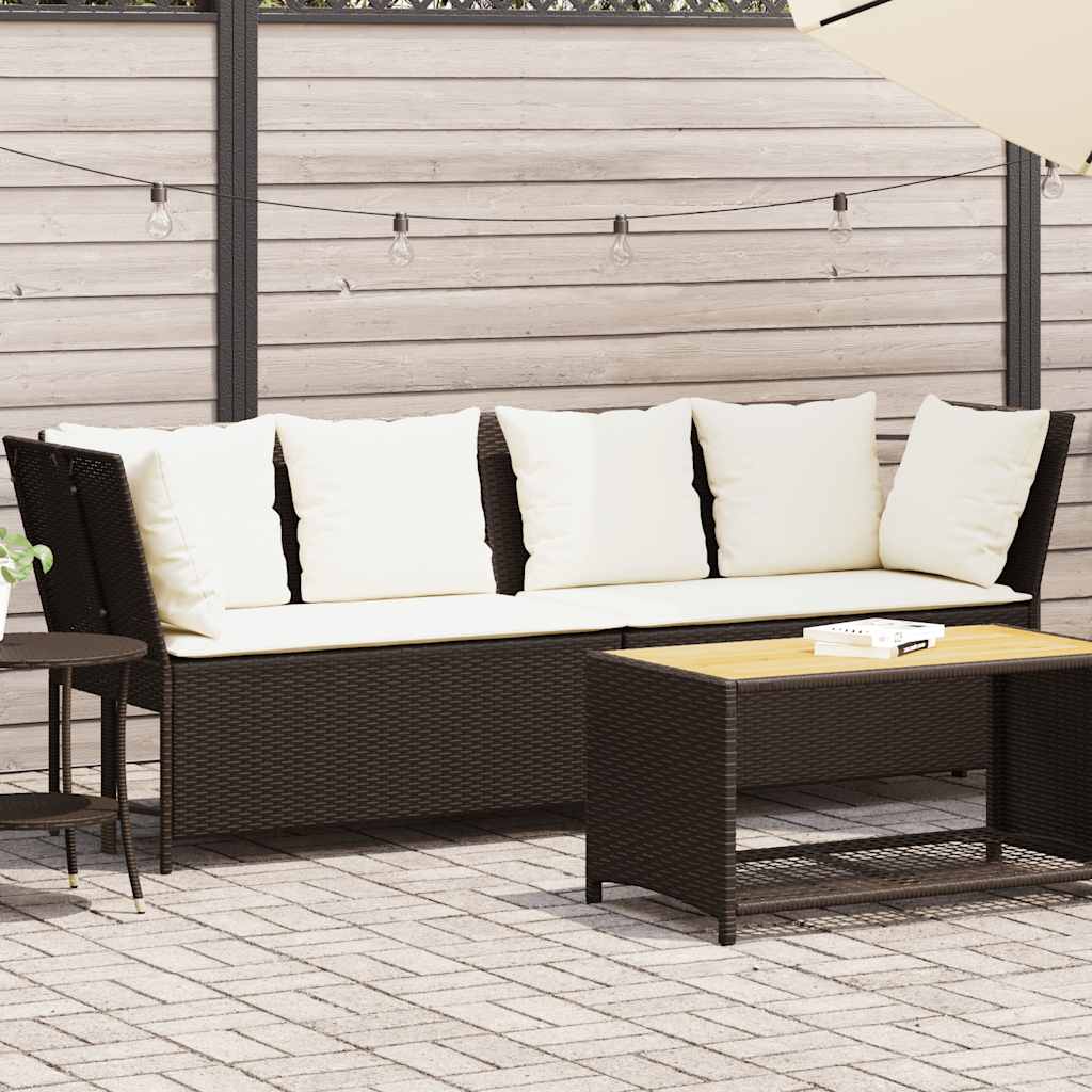 8721158655622_m_en_hd_1 vidaXL Garden Sofa with Cushions Brown Poly Rattan - Image 1