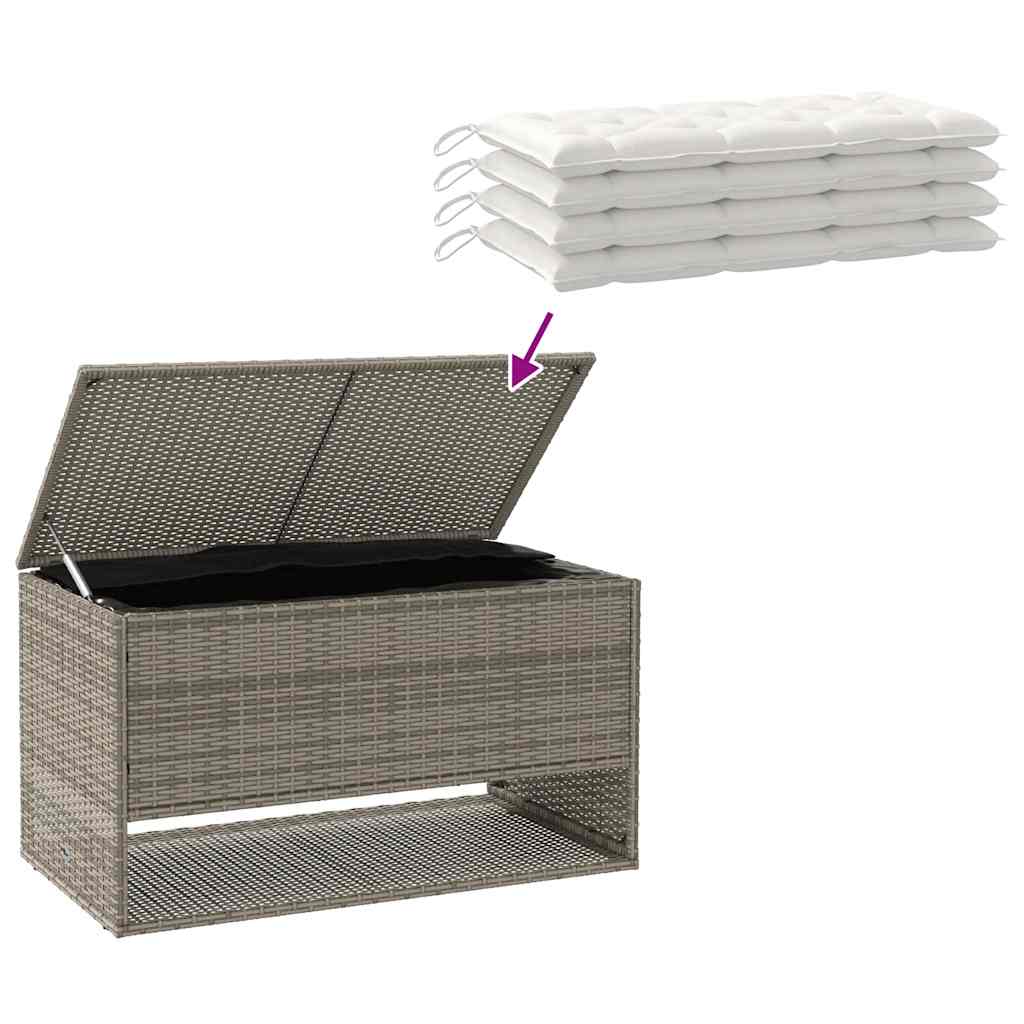 8721158655820_g_en_hd_5 vidaXL Outdoor Cushion Box Grey 100x55x55.5 cm Poly Rattan - Image 7