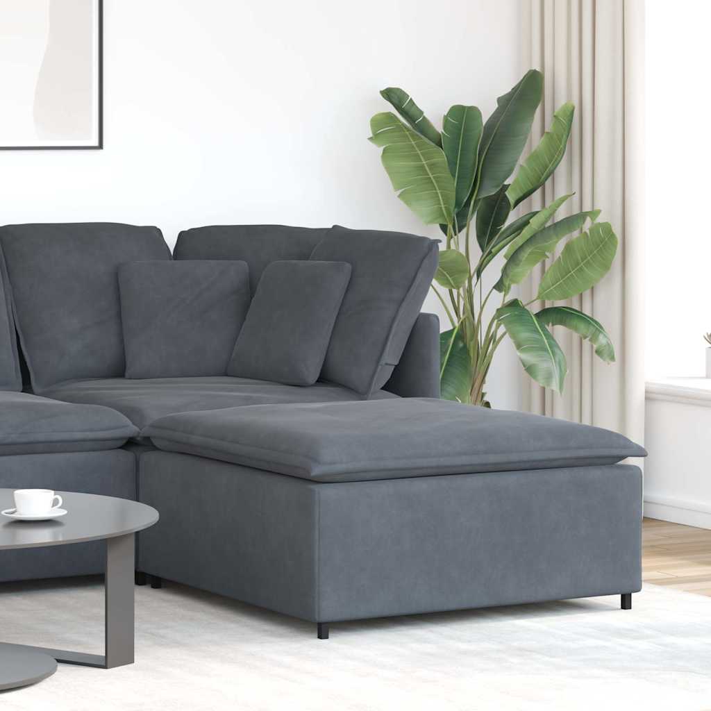 8721158657350_m_en_hd_1 vidaXL Modular Sofa Footstool Module Dark Grey 100x100x48 cm - Image 1