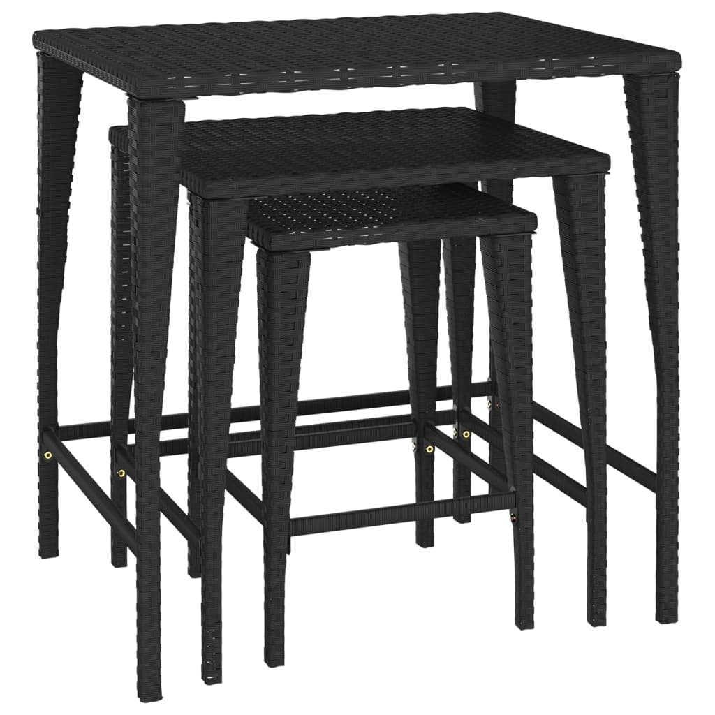 8721158659934_a_en_hd_1 vidaXL Garden Nesting Tables 3 pcs Black Poly Rattan - Image 2