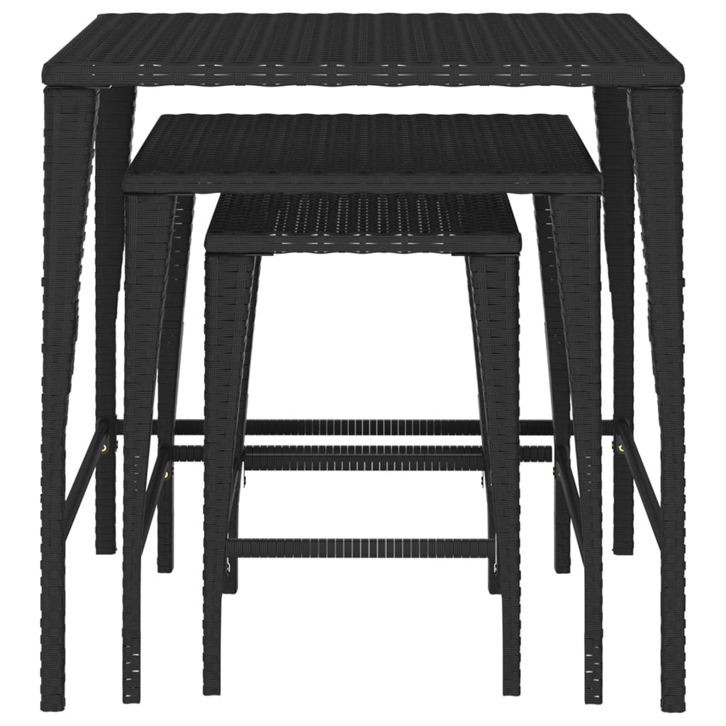 8721158659934_g_en_hd_1 vidaXL Garden Nesting Tables 3 pcs Black Poly Rattan - Image 3