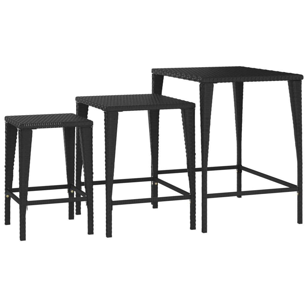 8721158659934_g_en_hd_4 vidaXL Garden Nesting Tables 3 pcs Black Poly Rattan - Image 6