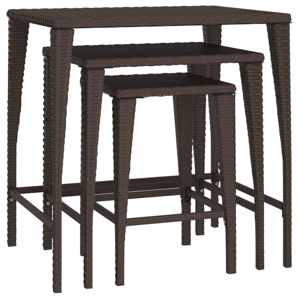 8721158659941_a_en_hd_1 vidaXL Garden Nesting Tables 3 pcs Brown Poly Rattan - Image 2
