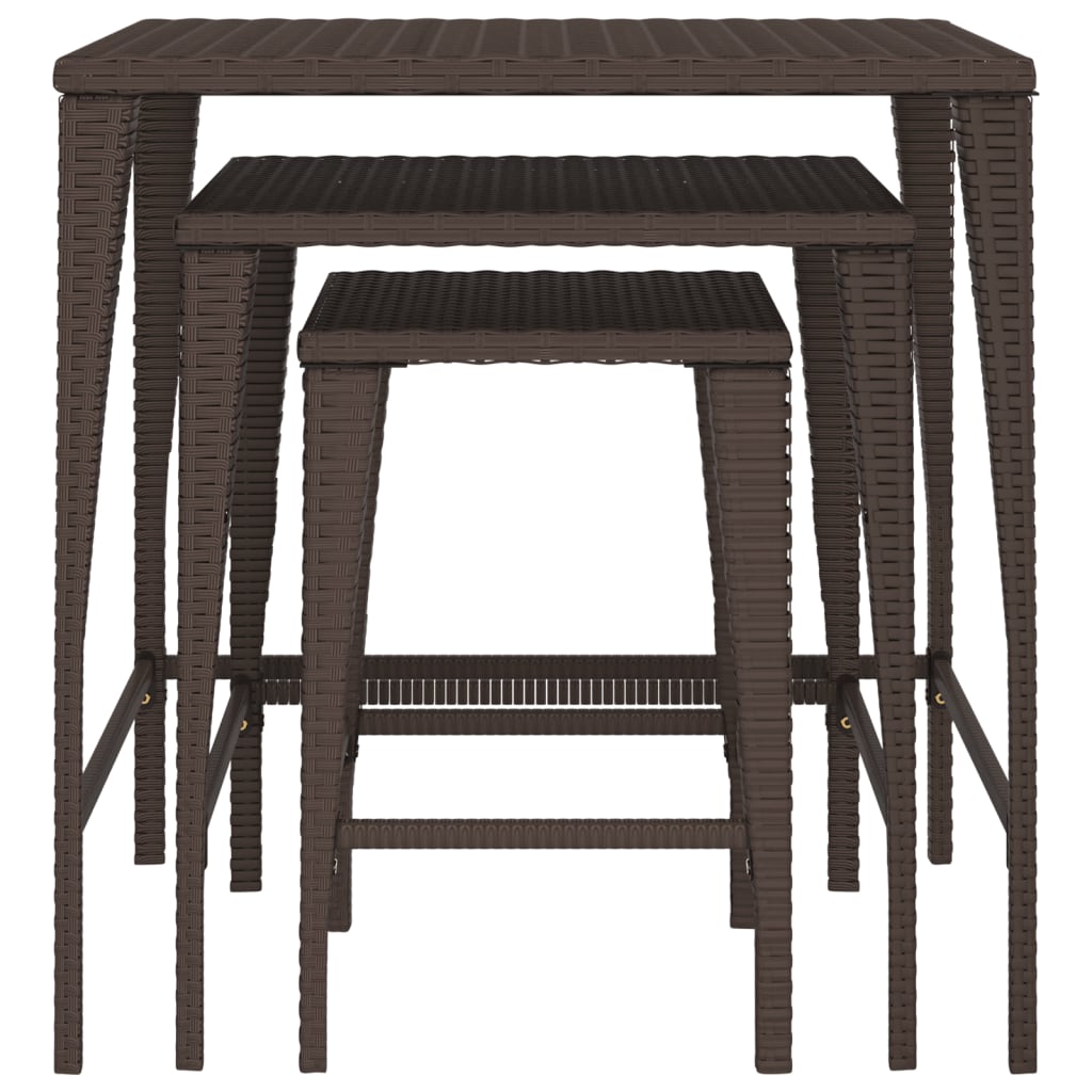 8721158659941_g_en_hd_1 vidaXL Garden Nesting Tables 3 pcs Brown Poly Rattan - Image 3