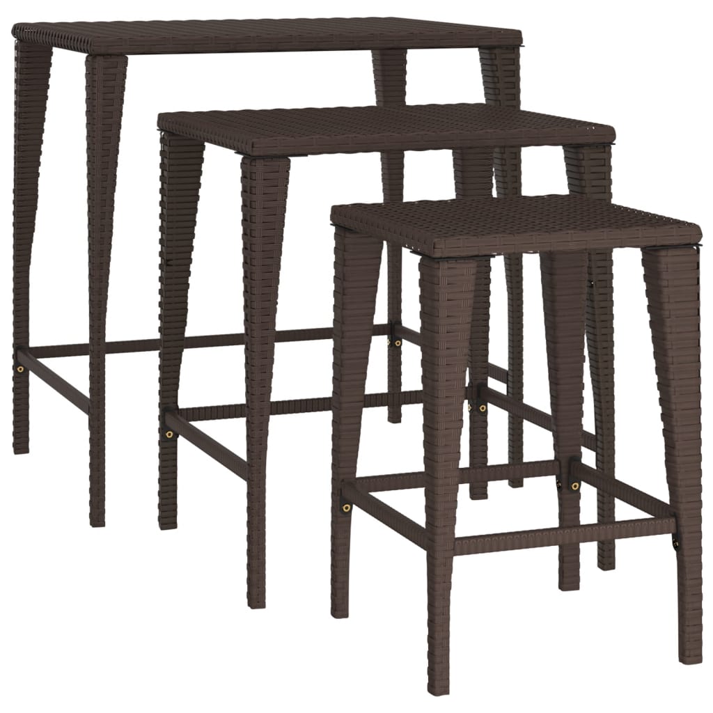 8721158659941_g_en_hd_3 vidaXL Garden Nesting Tables 3 pcs Brown Poly Rattan - Image 5