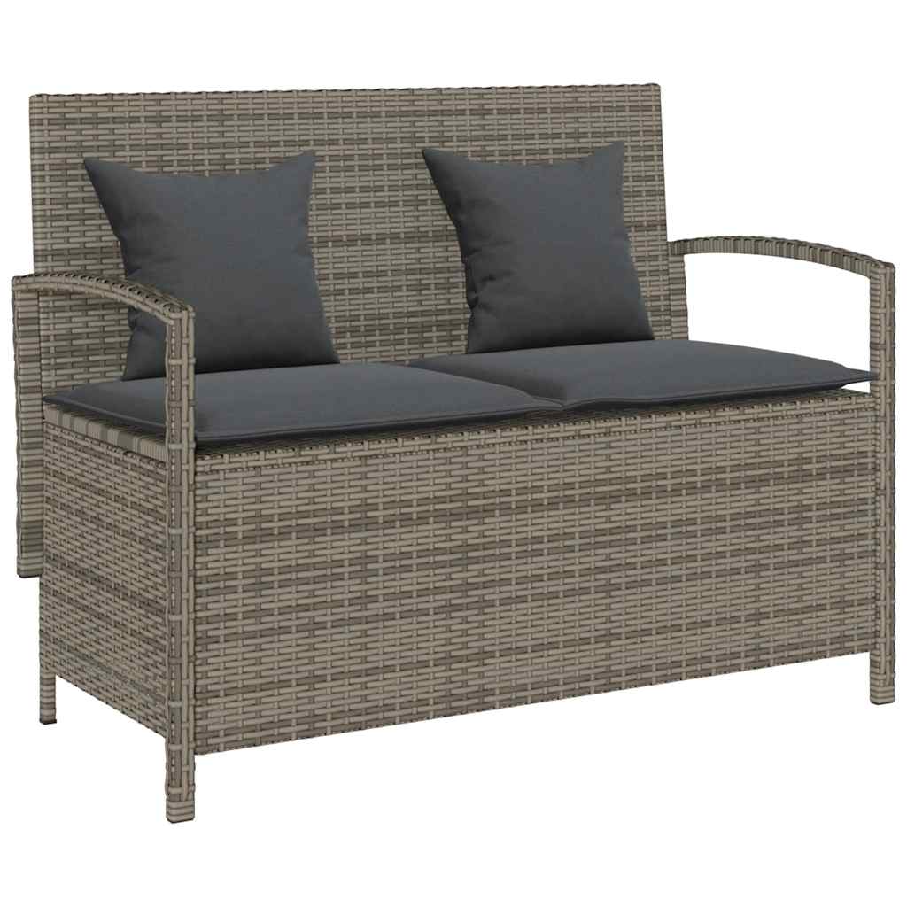 8721158666598_a_en_hd_1 vidaXL Garden Storage Bench with Cushion Grey Poly Rattan - Image 1