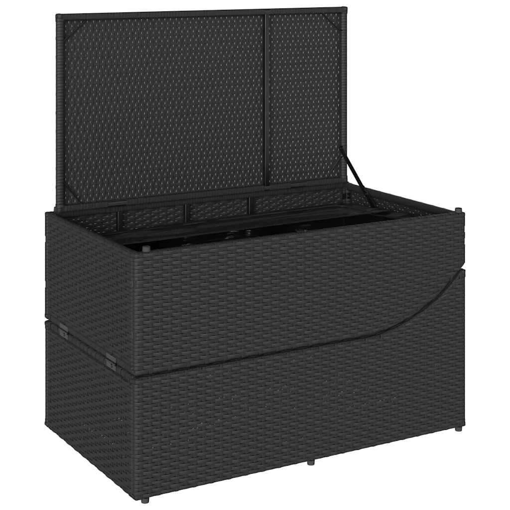8721158667267_g_en_hd_10 vidaXL Folding Sun Lounger with Cushion and Storage Black Poly Rattan - Image 11