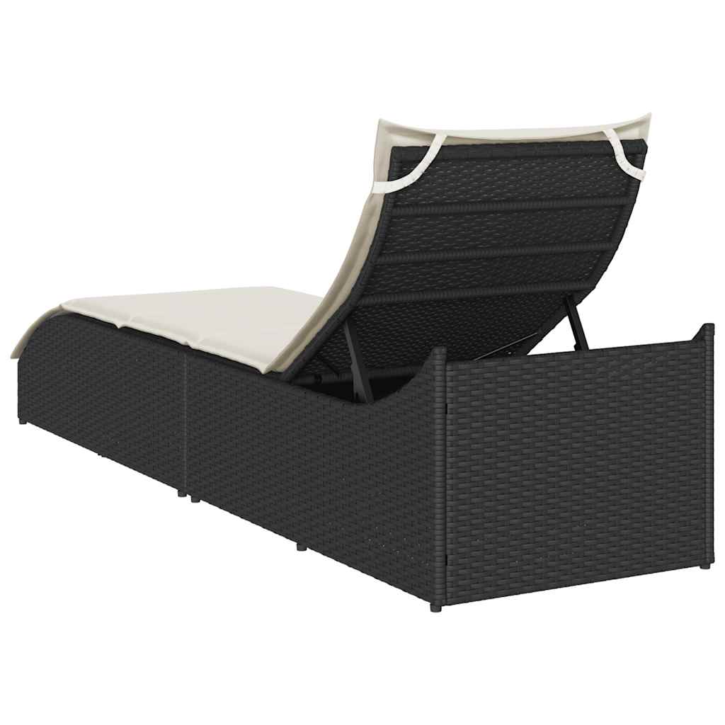8721158667267_g_en_hd_6 vidaXL Folding Sun Lounger with Cushion and Storage Black Poly Rattan - Image 7