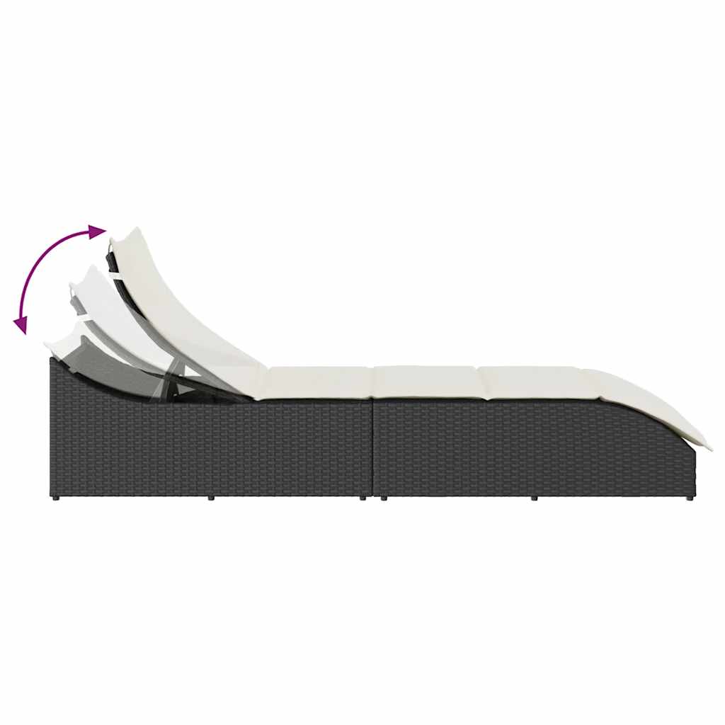 8721158667267_g_en_hd_7 vidaXL Folding Sun Lounger with Cushion and Storage Black Poly Rattan - Image 8