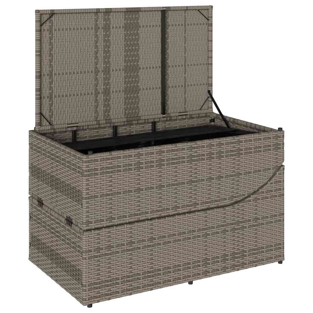 8721158667281_g_en_hd_10 vidaXL Folding Sun Lounger with Cushion and Storage Grey Poly Rattan - Image 11