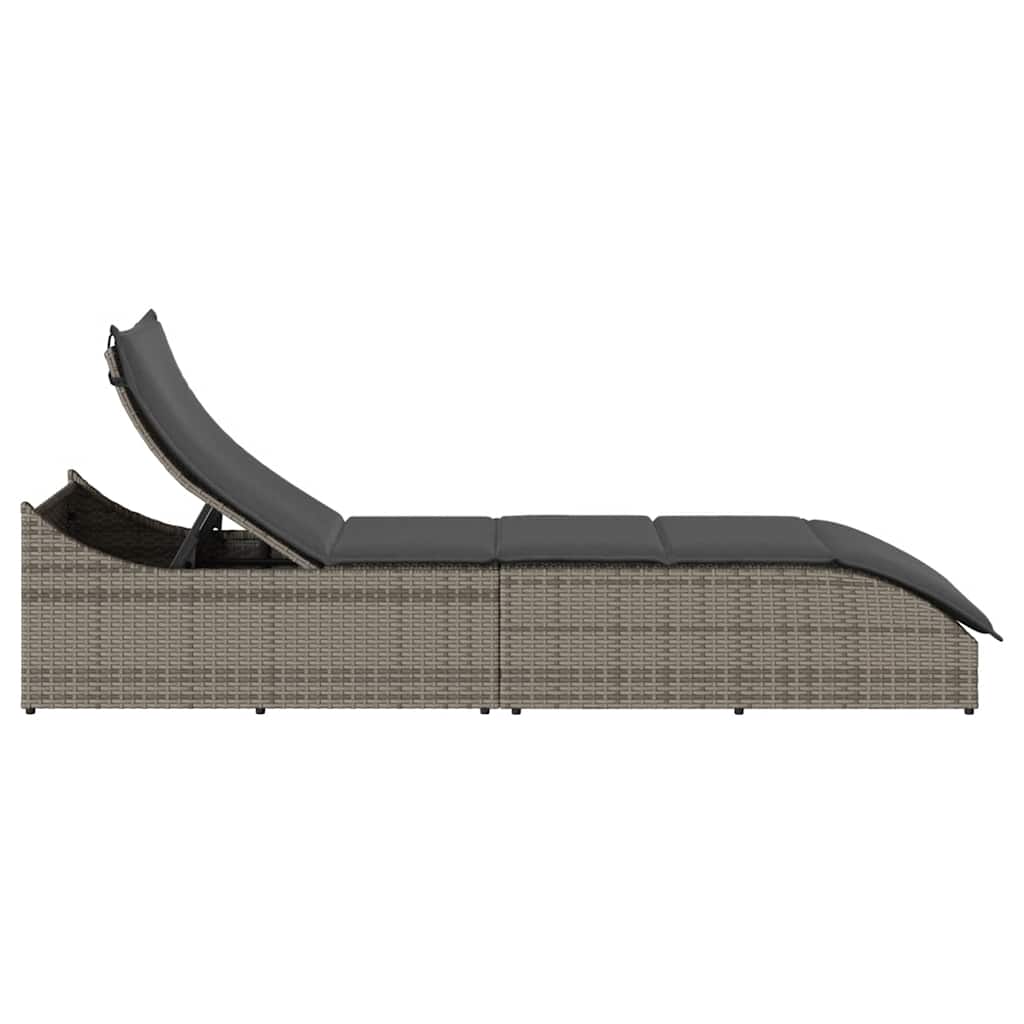 8721158667281_g_en_hd_5 vidaXL Folding Sun Lounger with Cushion and Storage Grey Poly Rattan - Image 6