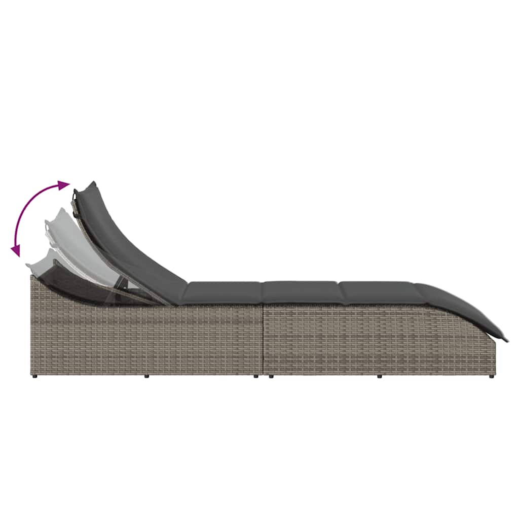 8721158667281_g_en_hd_7 vidaXL Folding Sun Lounger with Cushion and Storage Grey Poly Rattan - Image 8