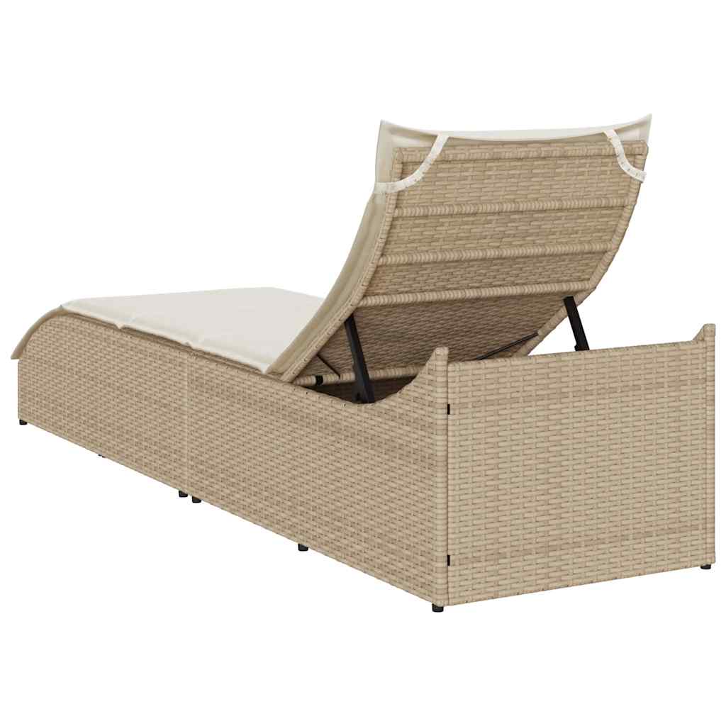 8721158667304_g_en_hd_6 vidaXL Folding Sun Lounger with Cushion and Storage Beige Poly Rattan - Image 7