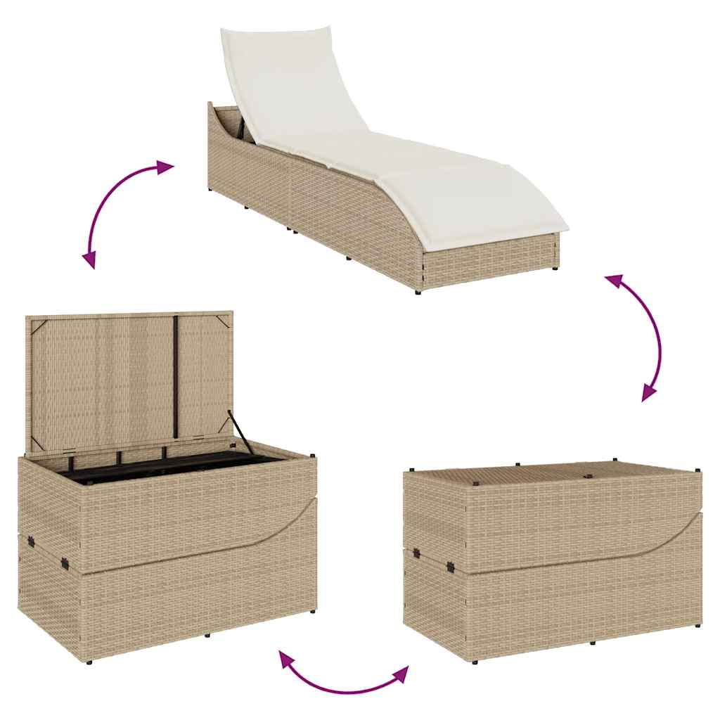 8721158667304_g_en_hd_8 vidaXL Folding Sun Lounger with Cushion and Storage Beige Poly Rattan - Image 9