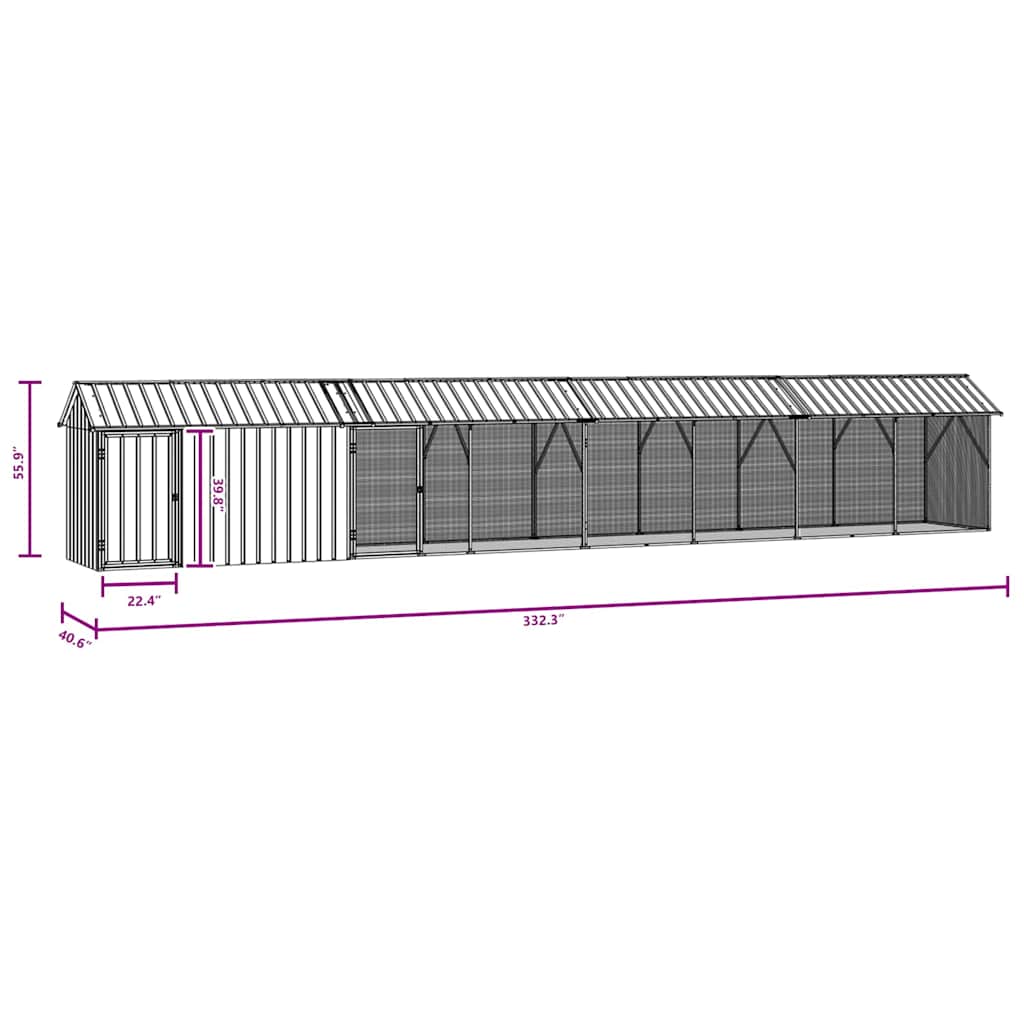 8721158673565_wbg-siz_en_hd_1 vidaXL Bird Cage Anthracite 844 x 103 x 142 cm Galvanised steel - Image 10