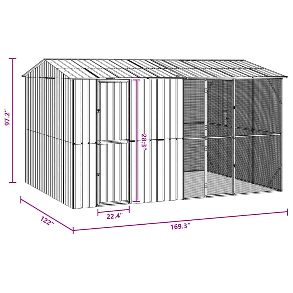 8721158673718_wbg-siz_en_hd_1 vidaXL Bird Cage Anthracite 430 x 310 x 247 cm Galvanised steel - Image 9