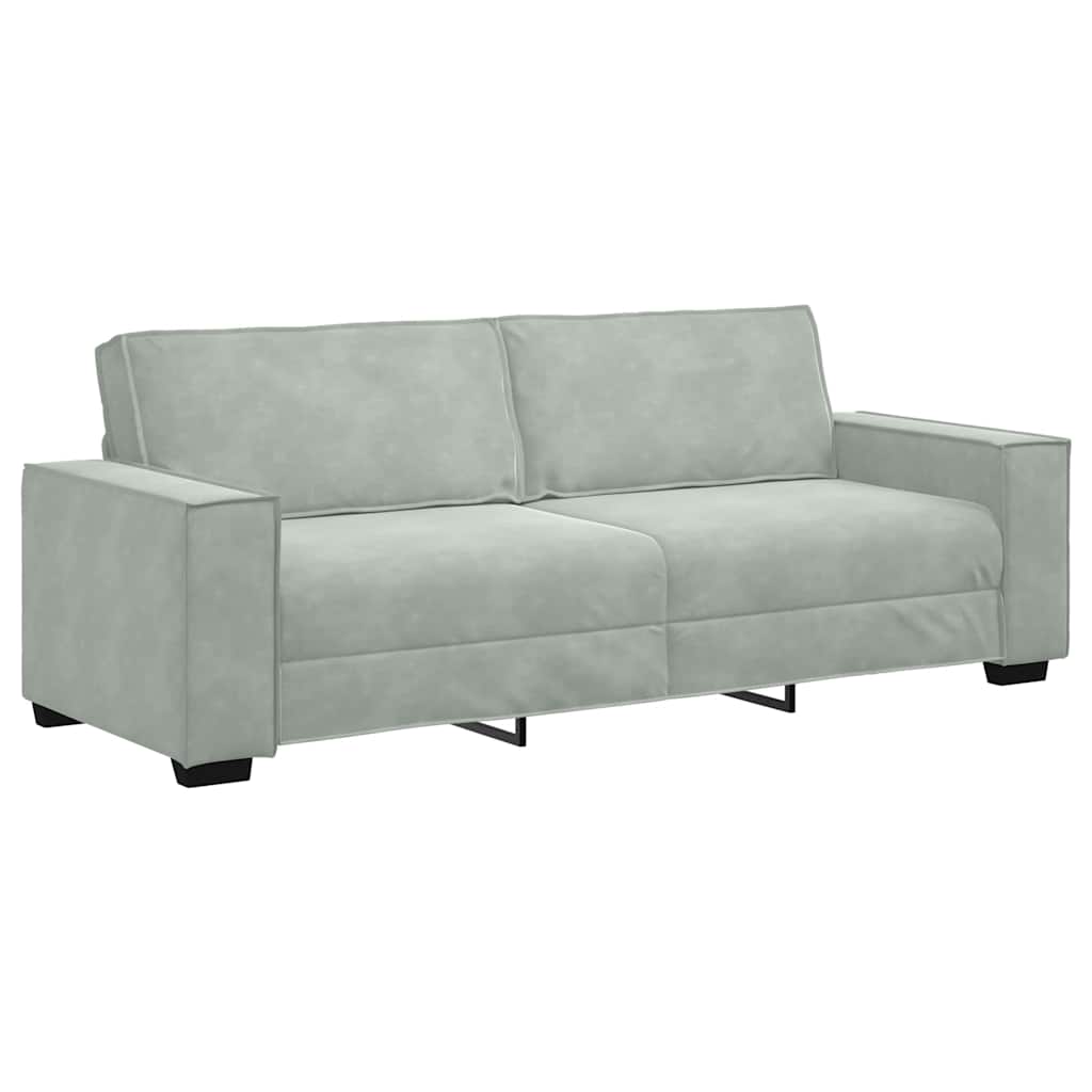 8721158677976_wbg-an_en_hd_2 vidaXL Sofa Set with Cushion 3 pcs Grey 220 x 78 x 84 cm Velvet - Image 5