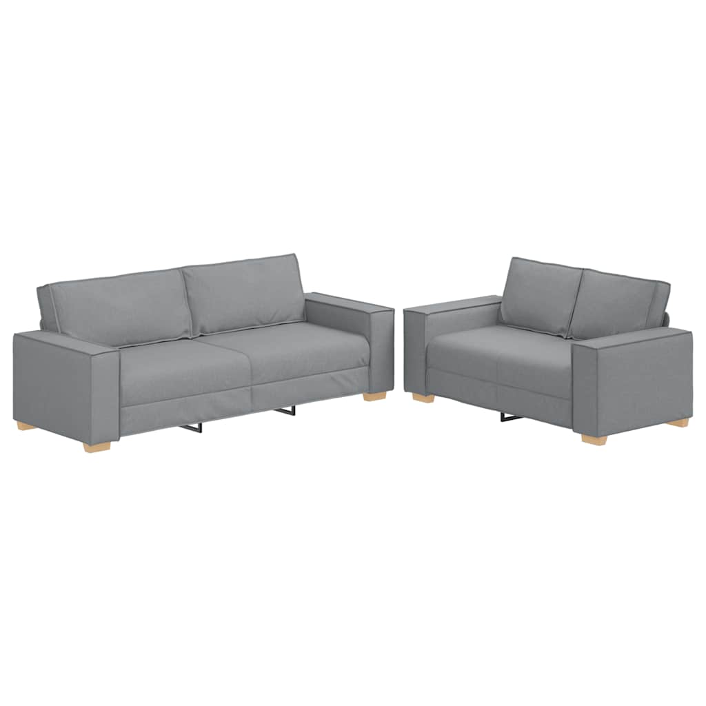 8721158678706_a_en_hd_1 vidaXL 2 Piece Sofa Set with Cushions Light Grey Fabric - Image 2