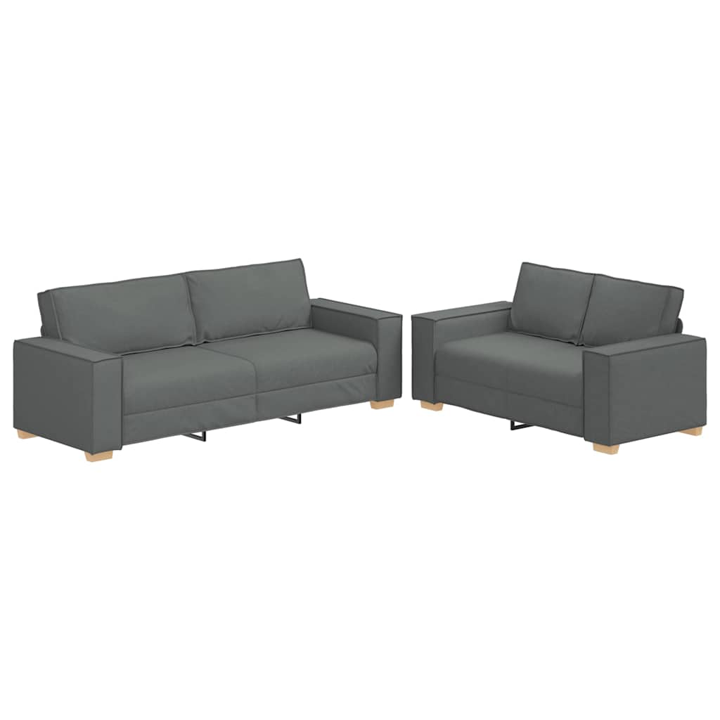 8721158678713_a_en_hd_1 vidaXL 2 Piece Sofa Set with Cushions Dark Grey Fabric - Image 2