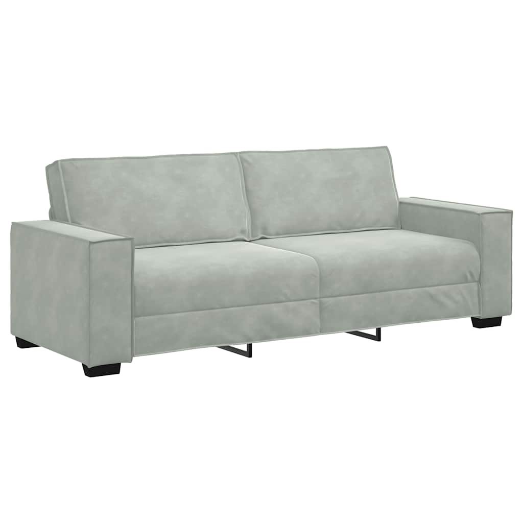 8721158678799_g_en_hd_3 vidaXL 2 Piece Sofa Set with Cushions Light Grey Velvet - Image 5