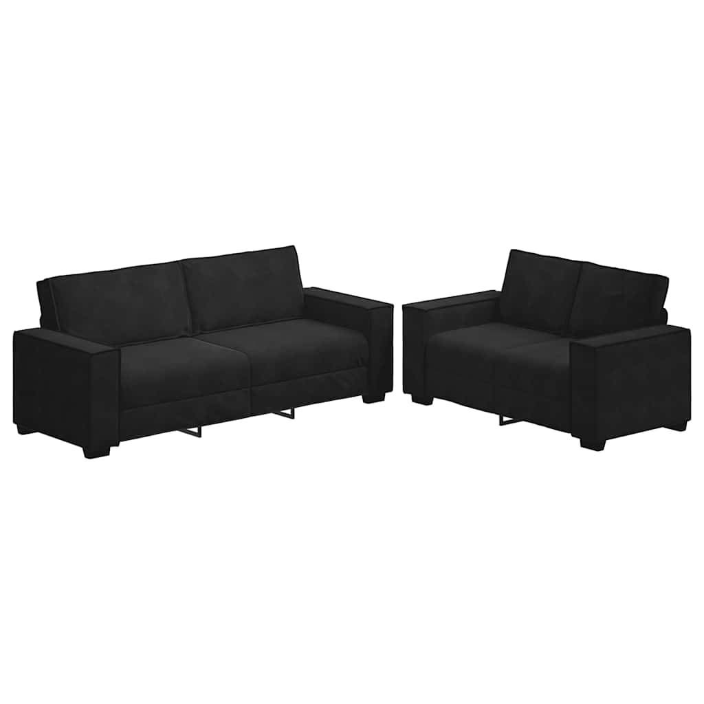 8721158678843_a_en_hd_1 vidaXL 2 Piece Sofa Set with Cushions Black Velvet - Image 2