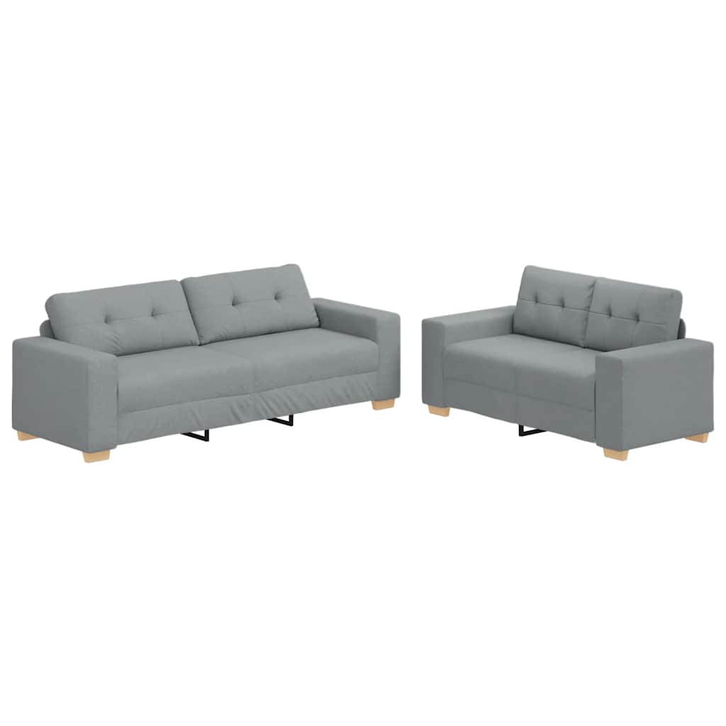 8721158678898_a_en_hd_1 vidaXL 2 Piece Sofa Set with Cushions Light Grey Fabric - Image 2