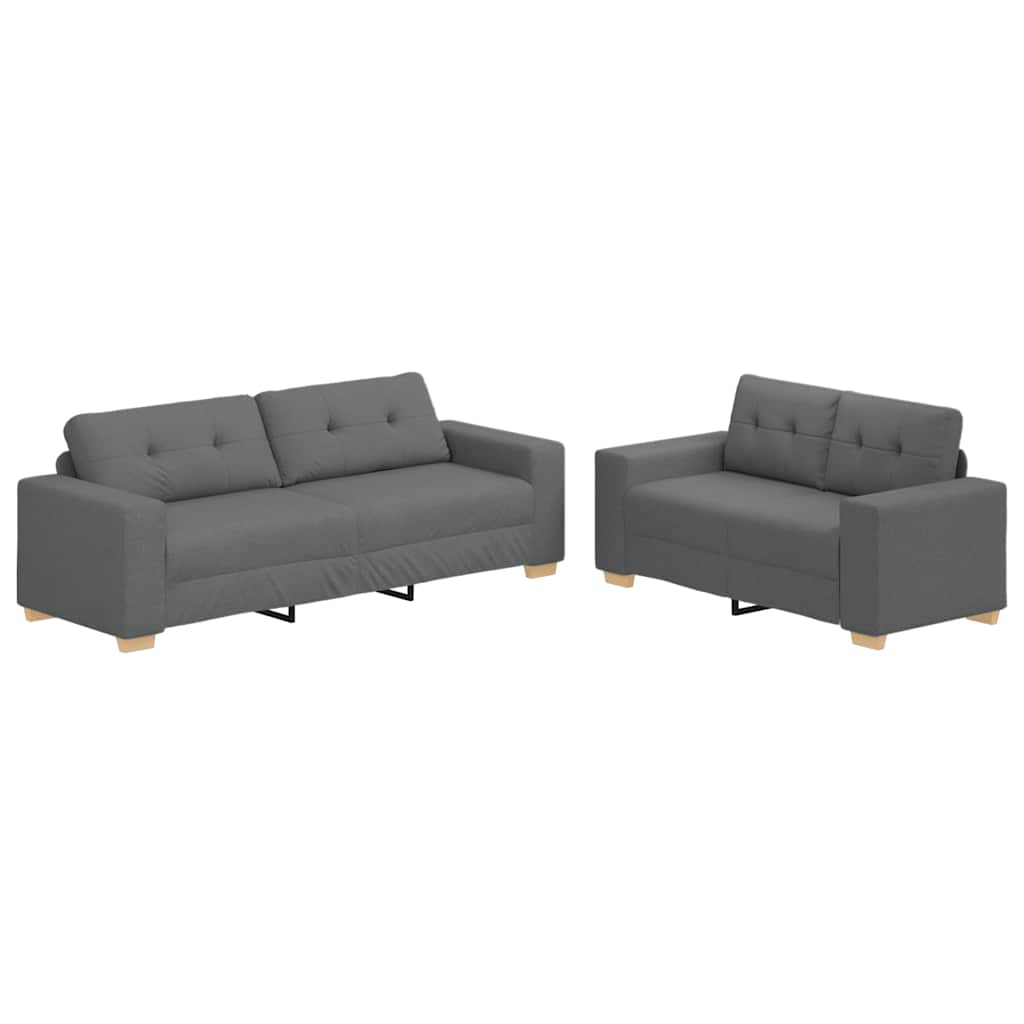 8721158678904_a_en_hd_1 vidaXL 2 Piece Sofa Set with Cushions Dark Grey Fabric - Image 2