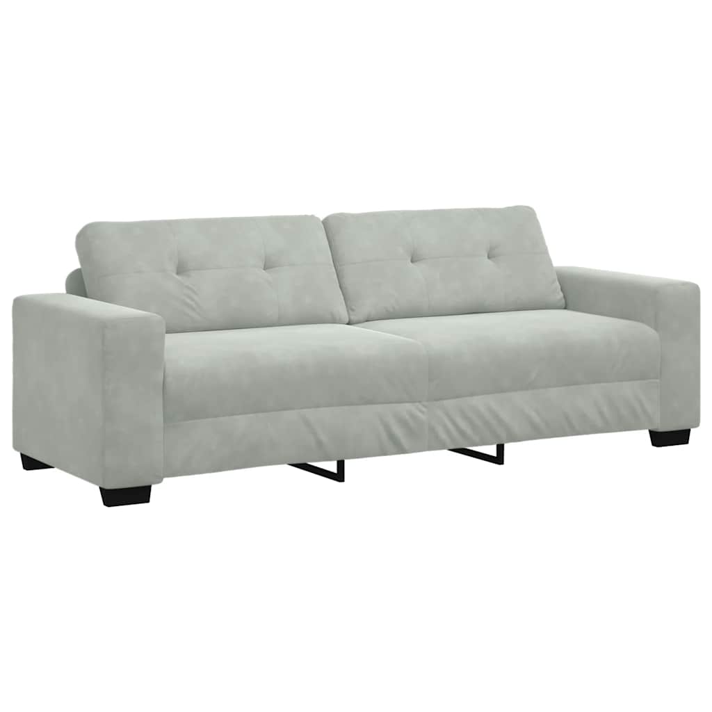 8721158679000_g_en_hd_3 vidaXL 2 Piece Sofa Set with Cushions Light Grey Velvet - Image 5