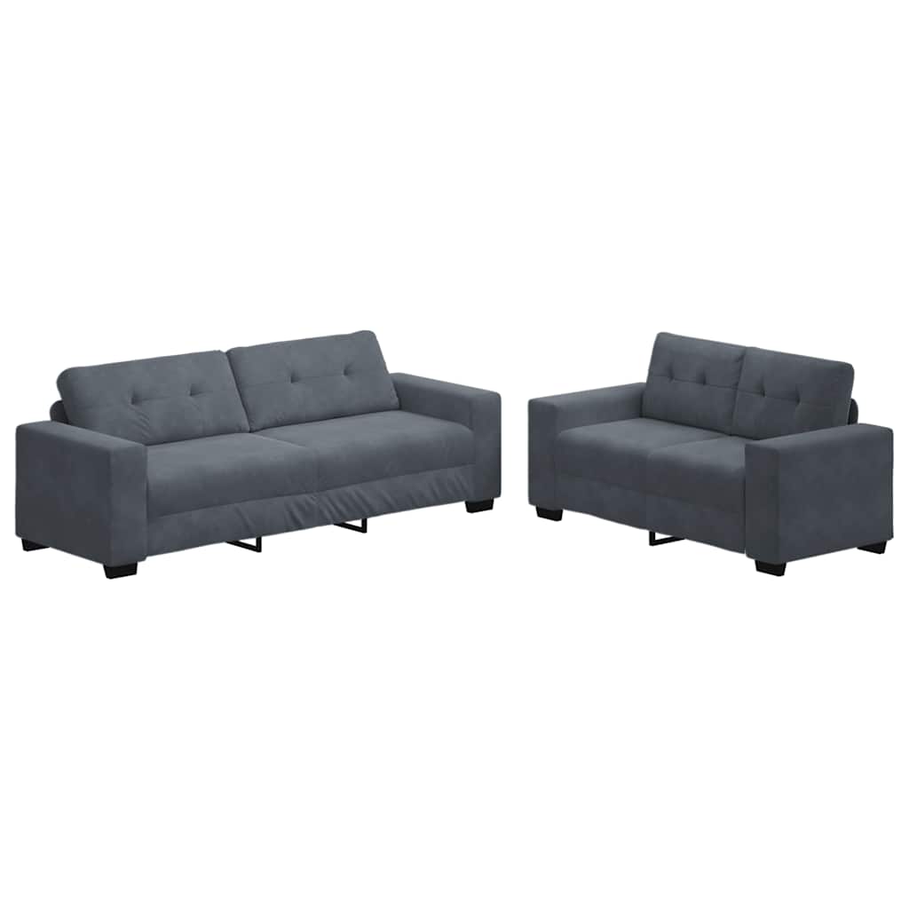 8721158679017_a_en_hd_1 vidaXL 2 Piece Sofa Set with Cushions Dark Grey Velvet - Image 2