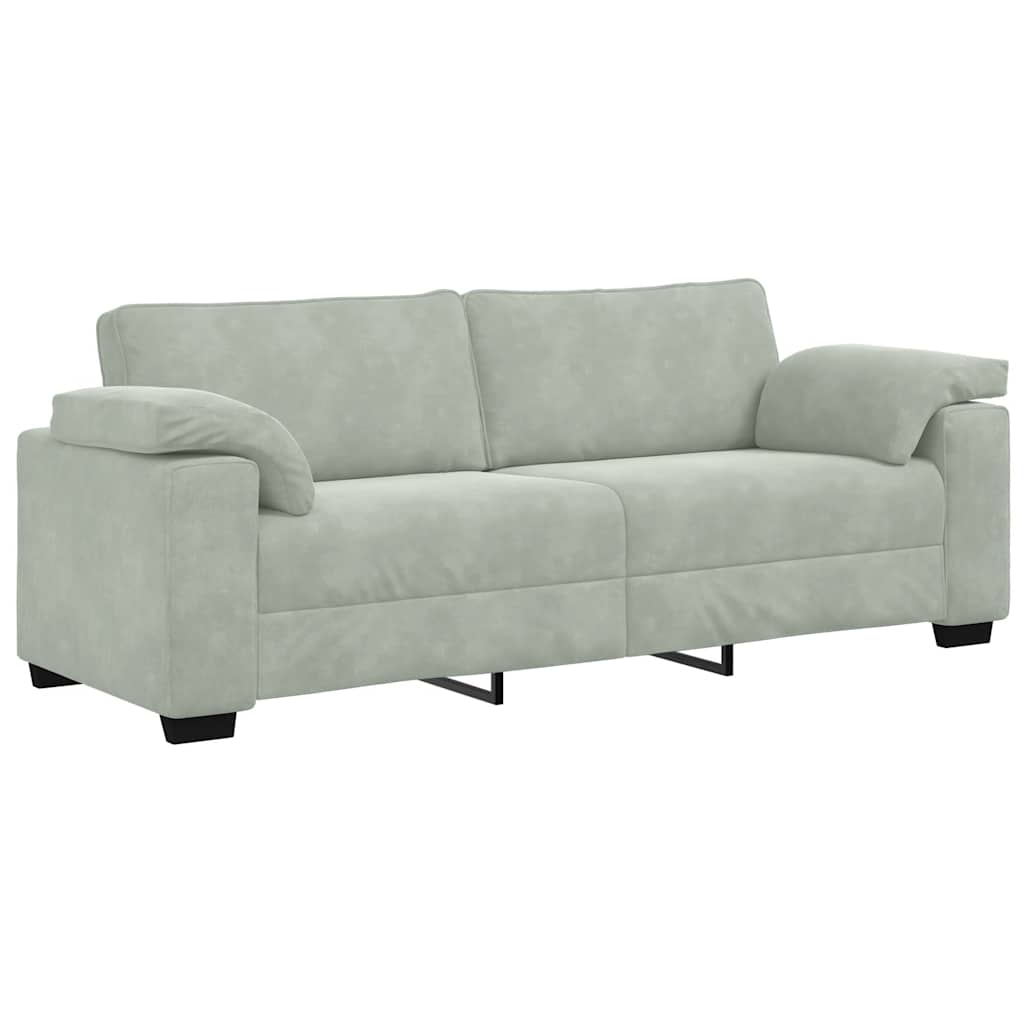 8721158679284_g_en_hd_3 vidaXL 2 Piece Sofa Set with Cushions Light Grey Velvet - Image 5