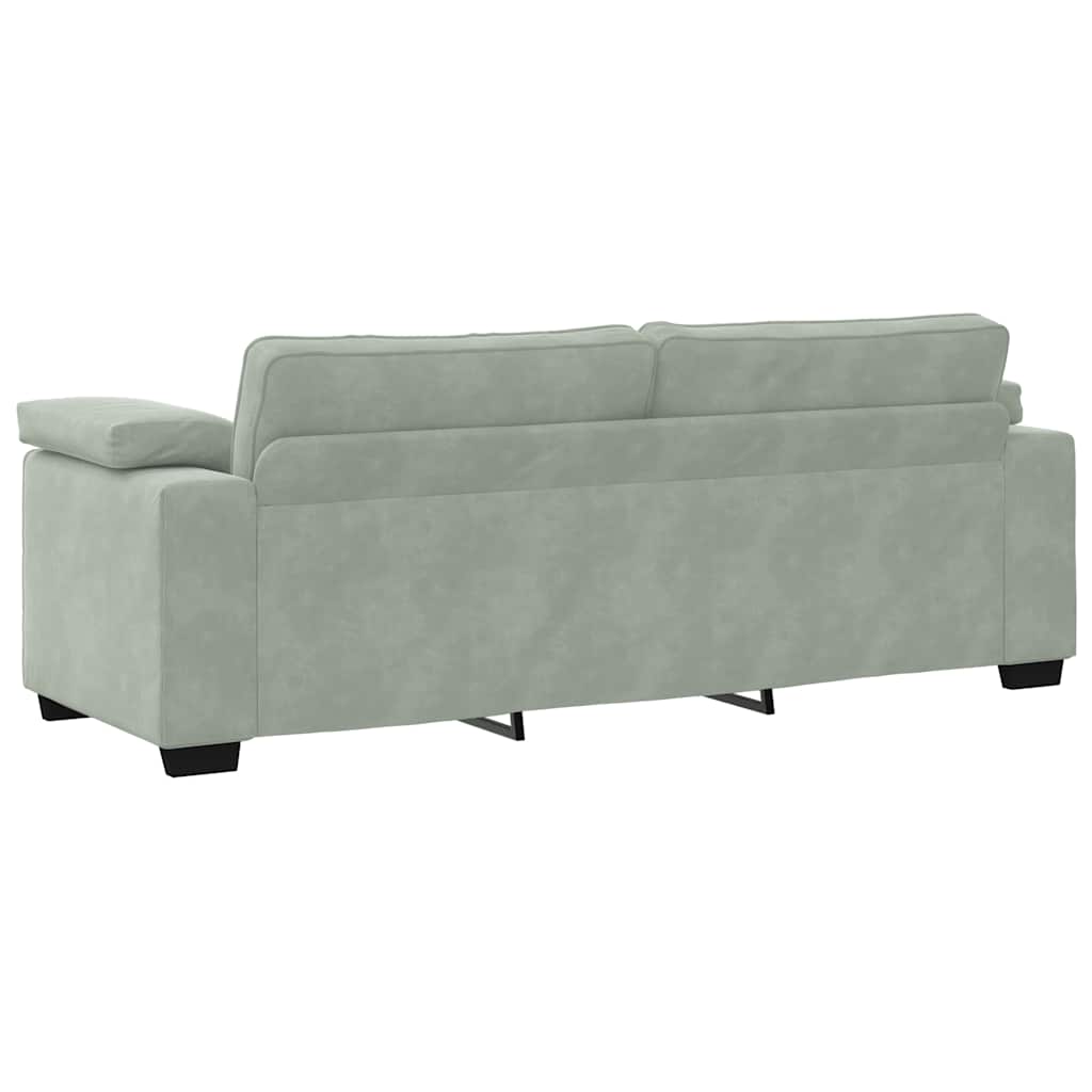 8721158679284_g_en_hd_5 vidaXL 2 Piece Sofa Set with Cushions Light Grey Velvet - Image 7