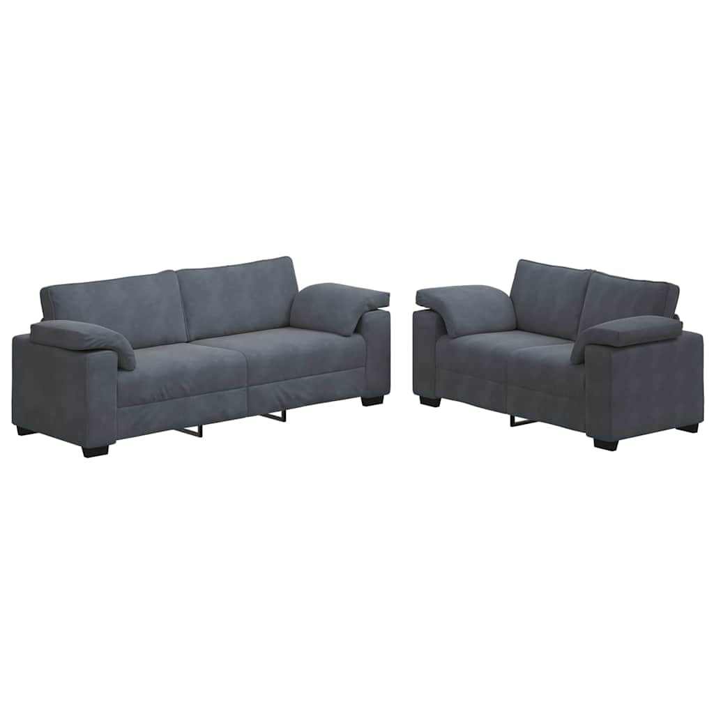 8721158679291_a_en_hd_1 vidaXL 2 Piece Sofa Set with Cushions Dark Grey Velvet - Image 2