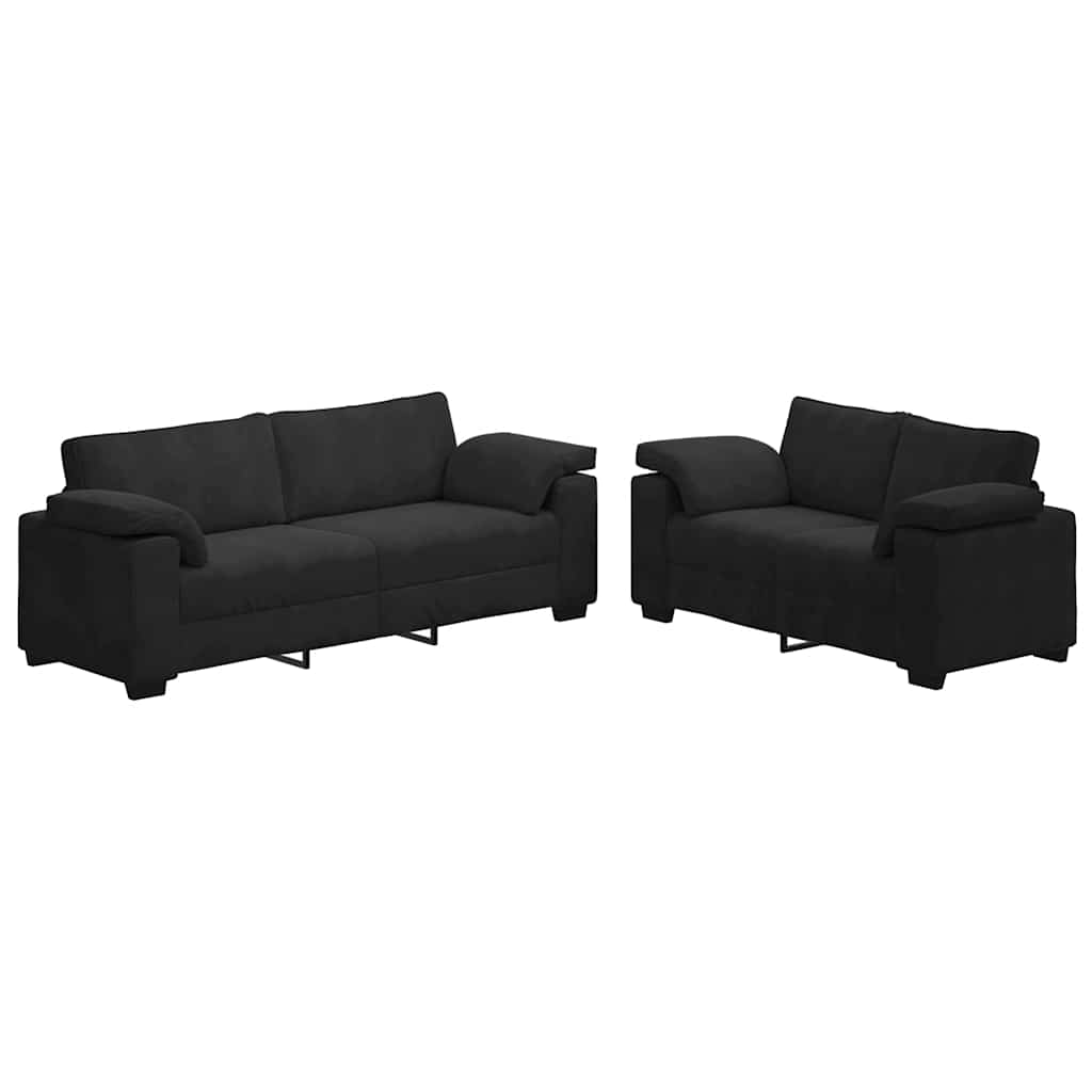 8721158679338_a_en_hd_1 vidaXL 2 Piece Sofa Set with Cushions Black Velvet - Image 2